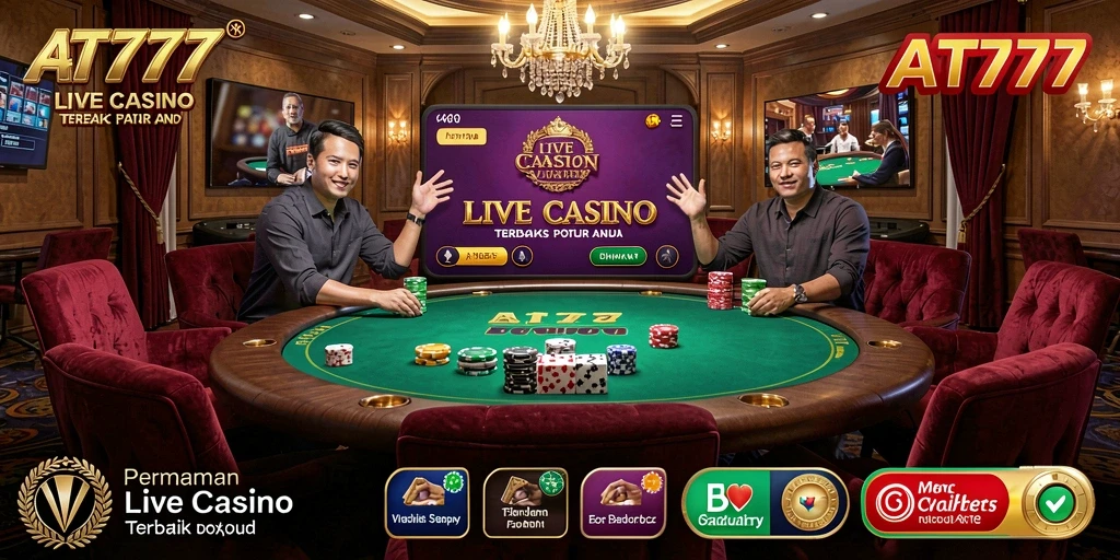 Tampilan menarik dari gameplay Live Casino di AT777.