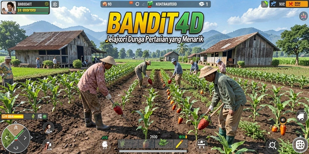 Screenshot gameplay BANDIT4D menampilkan aktivitas pertanian yang menyenangkan.