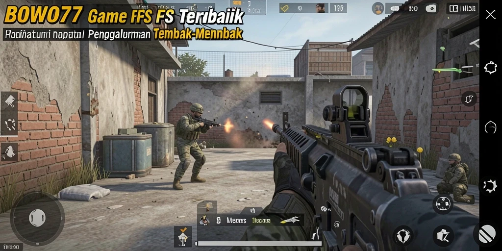 Tangkapan layar gameplay BOWO77 yang menegangkan dengan aksi tembak-menembak.