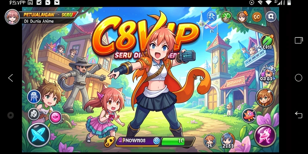 Tampilan screenshot game C8VIP yang menampilkan aksi seru karakter Anime.