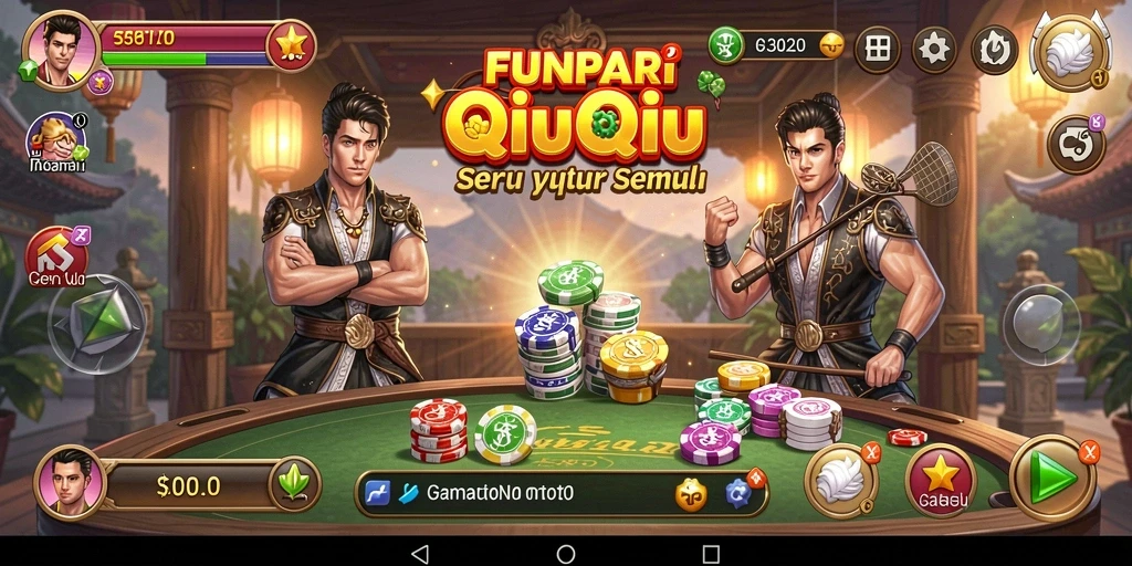 Gameplay seru dalam permainan QiuQiu FUNPARI.
