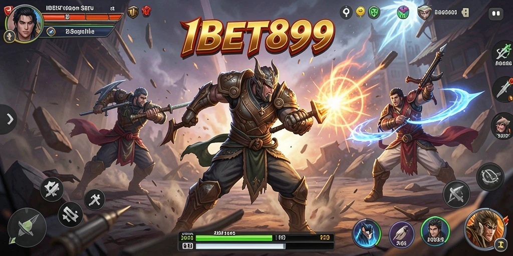 Screenshot utama IBET899 menampilkan aksi pertarungan yang intens.