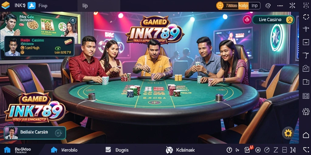 Tampilan gameplay Live Casino yang mendebarkan di INK789.