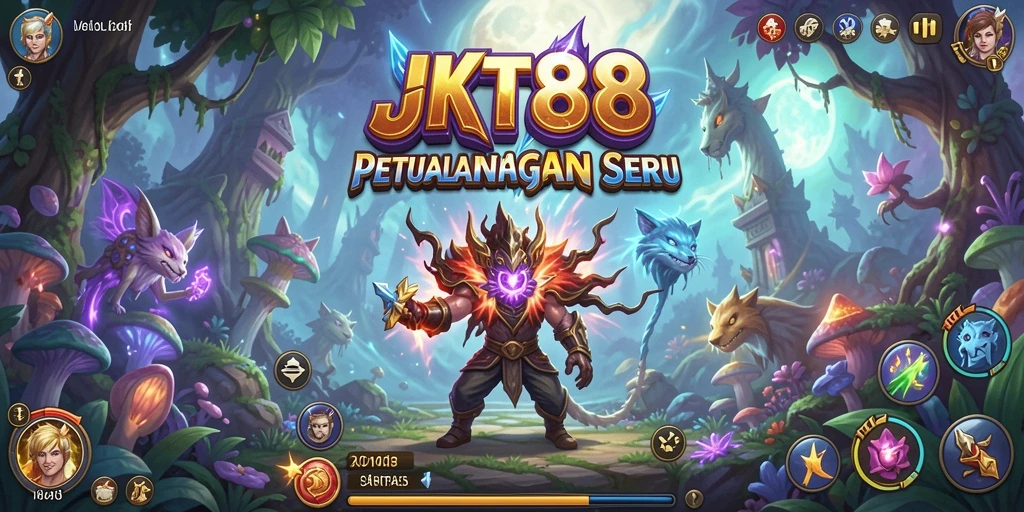Tampilan gameplay JKT88 yang menampilkan aksi seru di dunia petualangan.