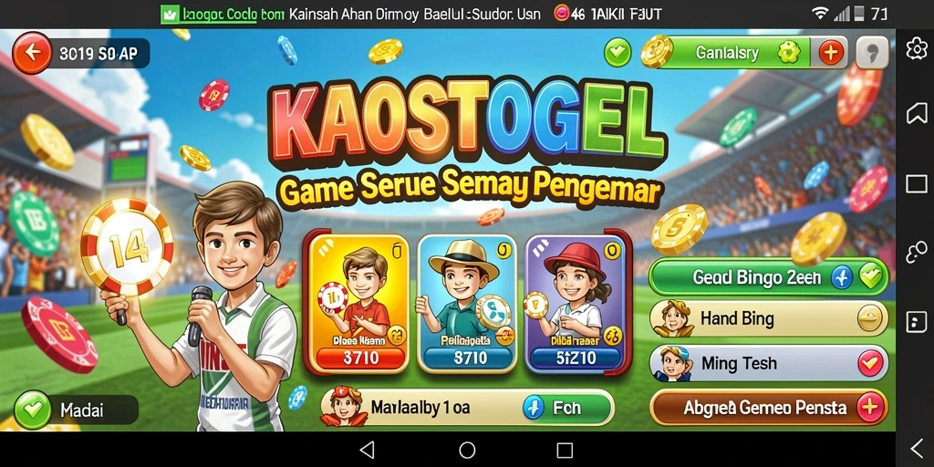 Screenshot gameplay KAOSTOGEL yang menampilkan suasana Bingo yang seru.
