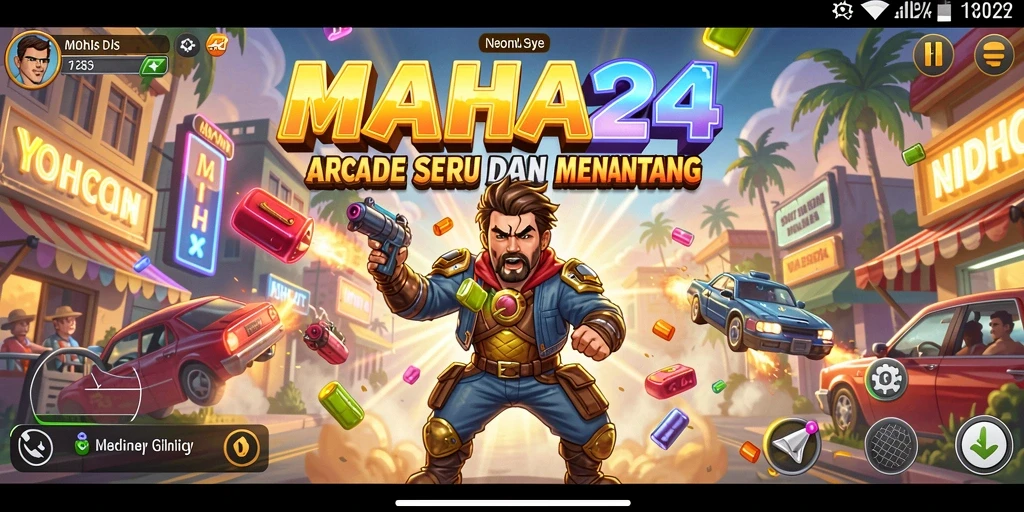 Tampilan mendebarkan dari gameplay Arcade di MAHA24.
