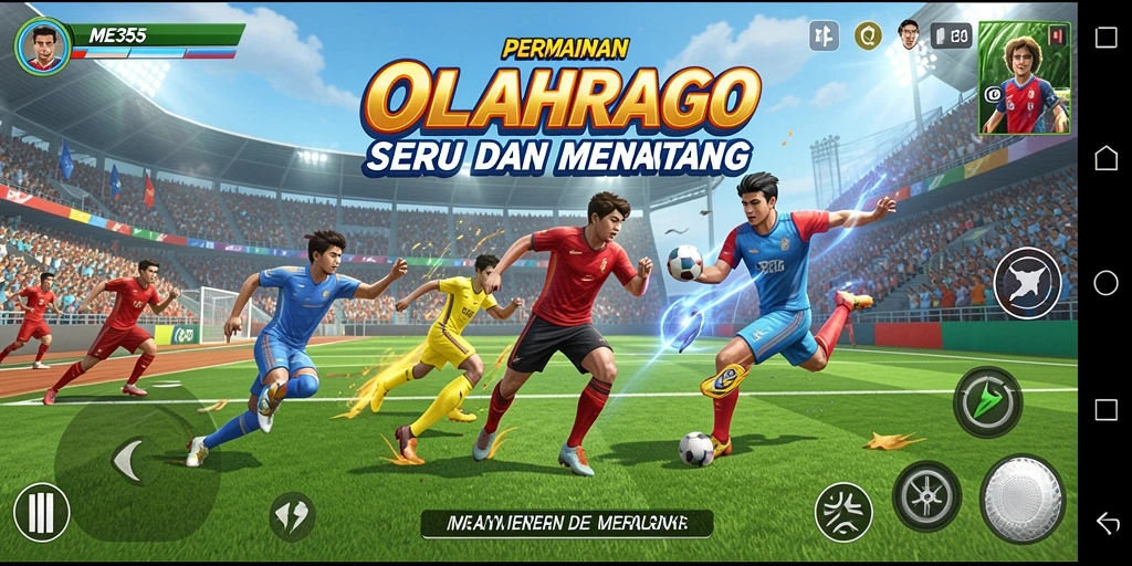 Tampilan gameplay ME355 yang seru dalam pertandingan olahraga.
