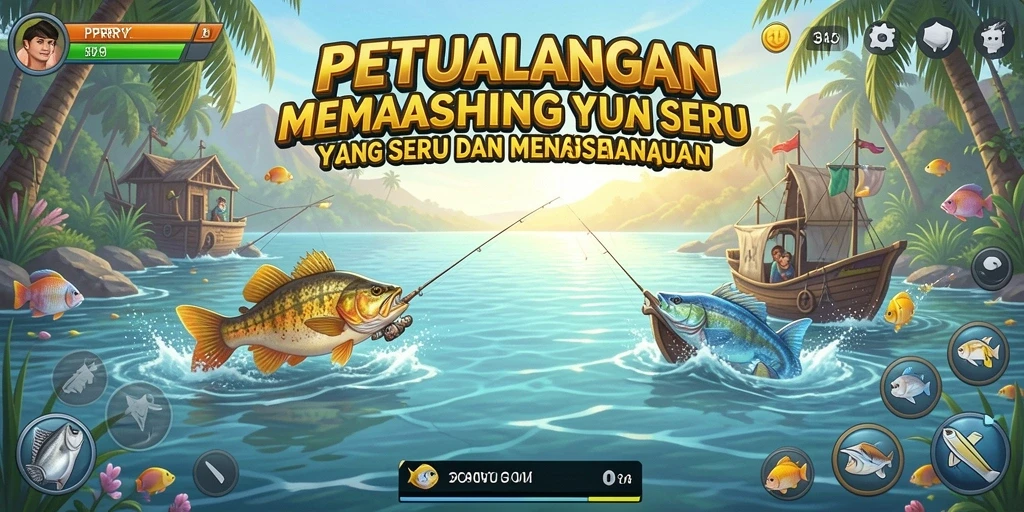 Tampilan gameplay PPRRYY dengan suasana memancing yang menawan.