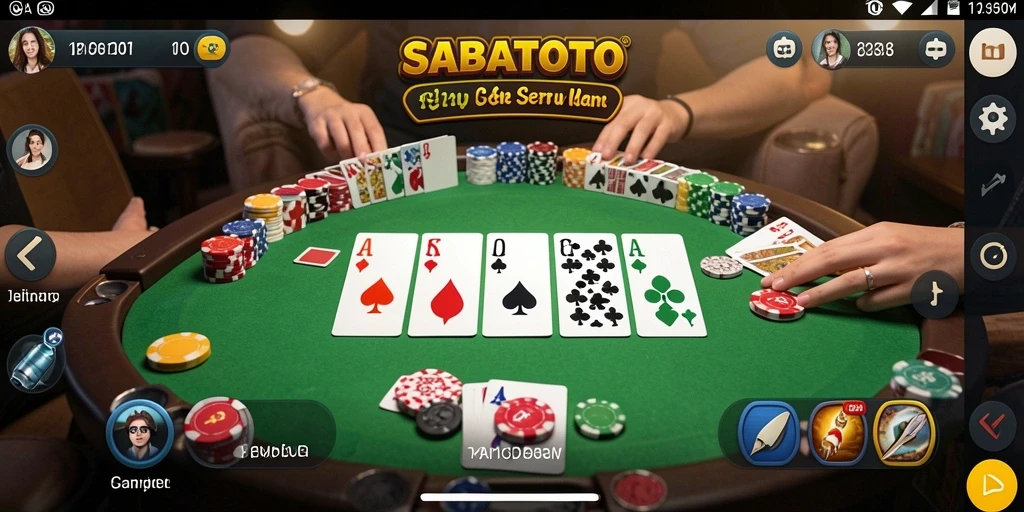 Tampilan menarik dari gameplay Gaple di SABATOTO.