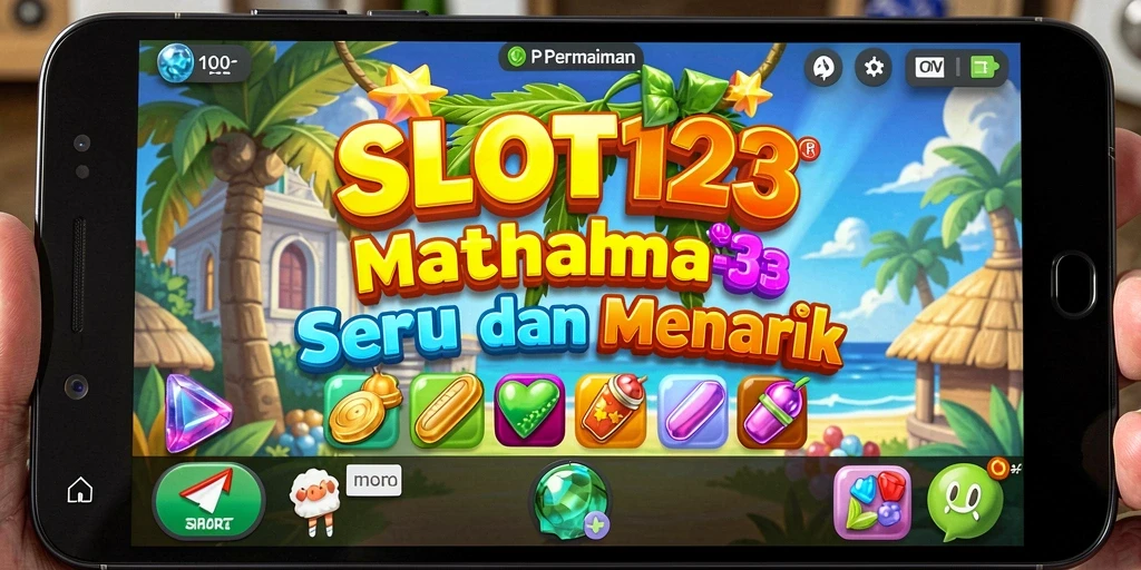 Tangkapan layar SLOT123 menunjukkan gameplay Match-3 yang seru.