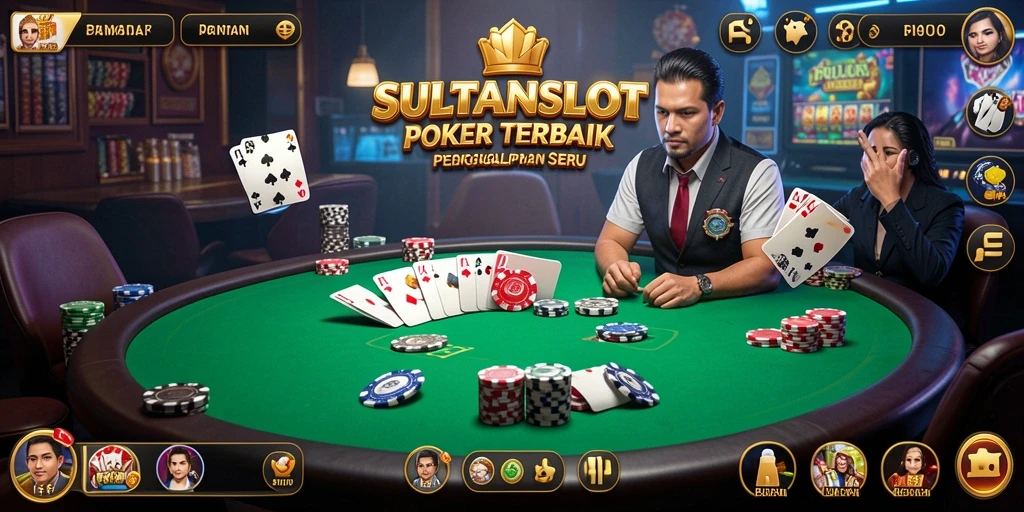 Tampilan gameplay seru dalam permainan Poker SULTANSLOT.