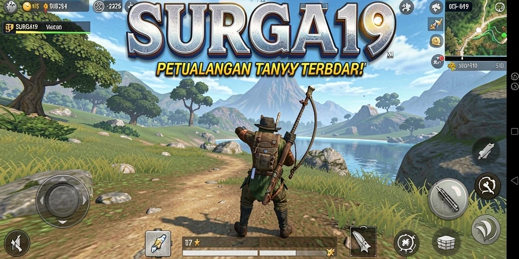 Gameplay SURGA19 menampilkan berbagai aktivitas eksplorasi di dunia terbuka.