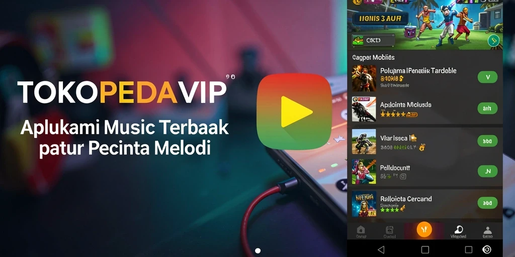 Tangkapan layar TOKOPEDIAVIP menampilkan antarmuka aplikasi Musik yang menarik dan ramah pengguna.